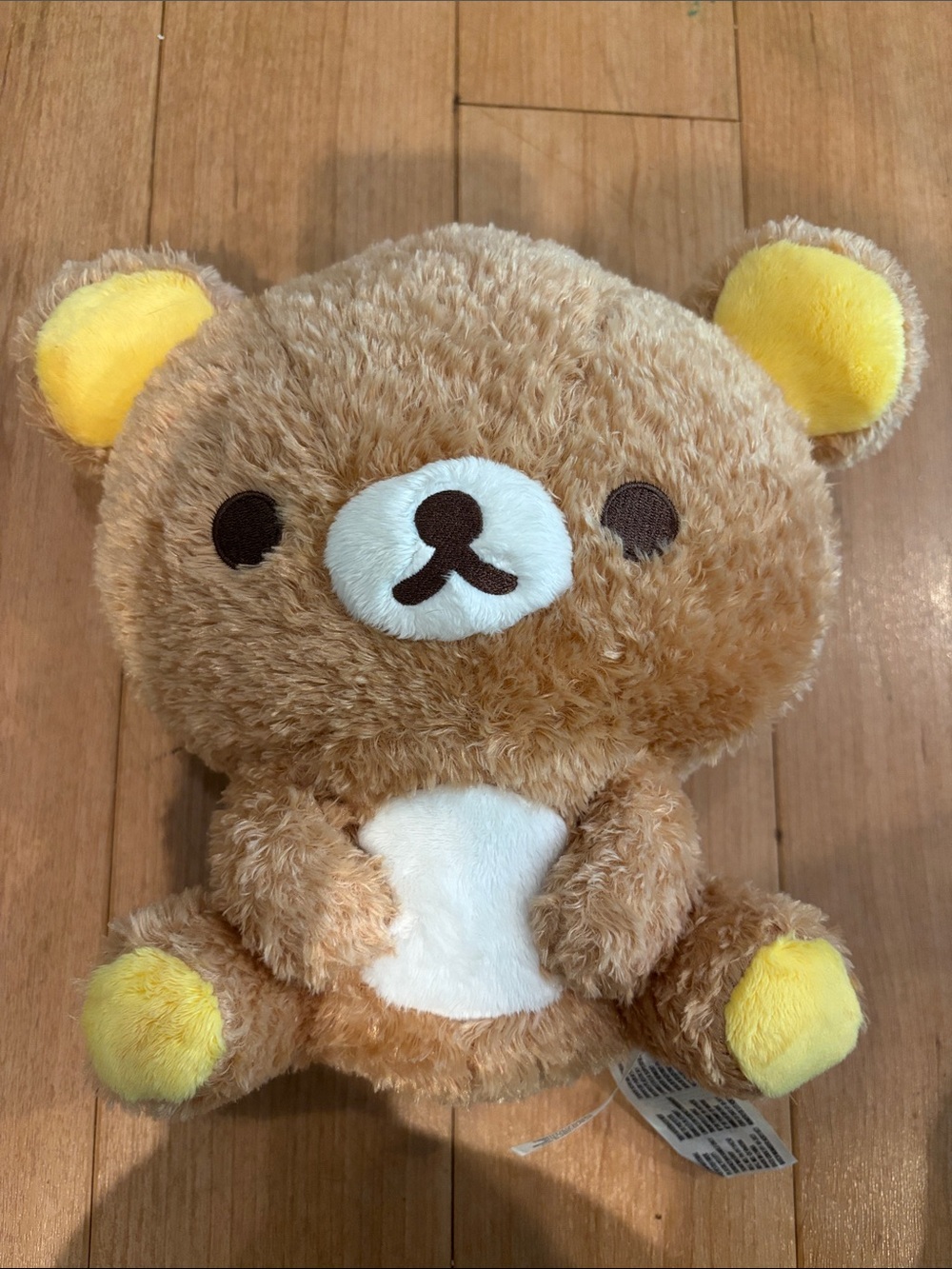 Plush Brown Bear Stuffed Toy with Yellow Accents - Like New